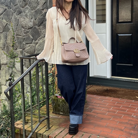 04 Boho Beautiful Pleated lined Top with front Tie - Picture 2 of 4